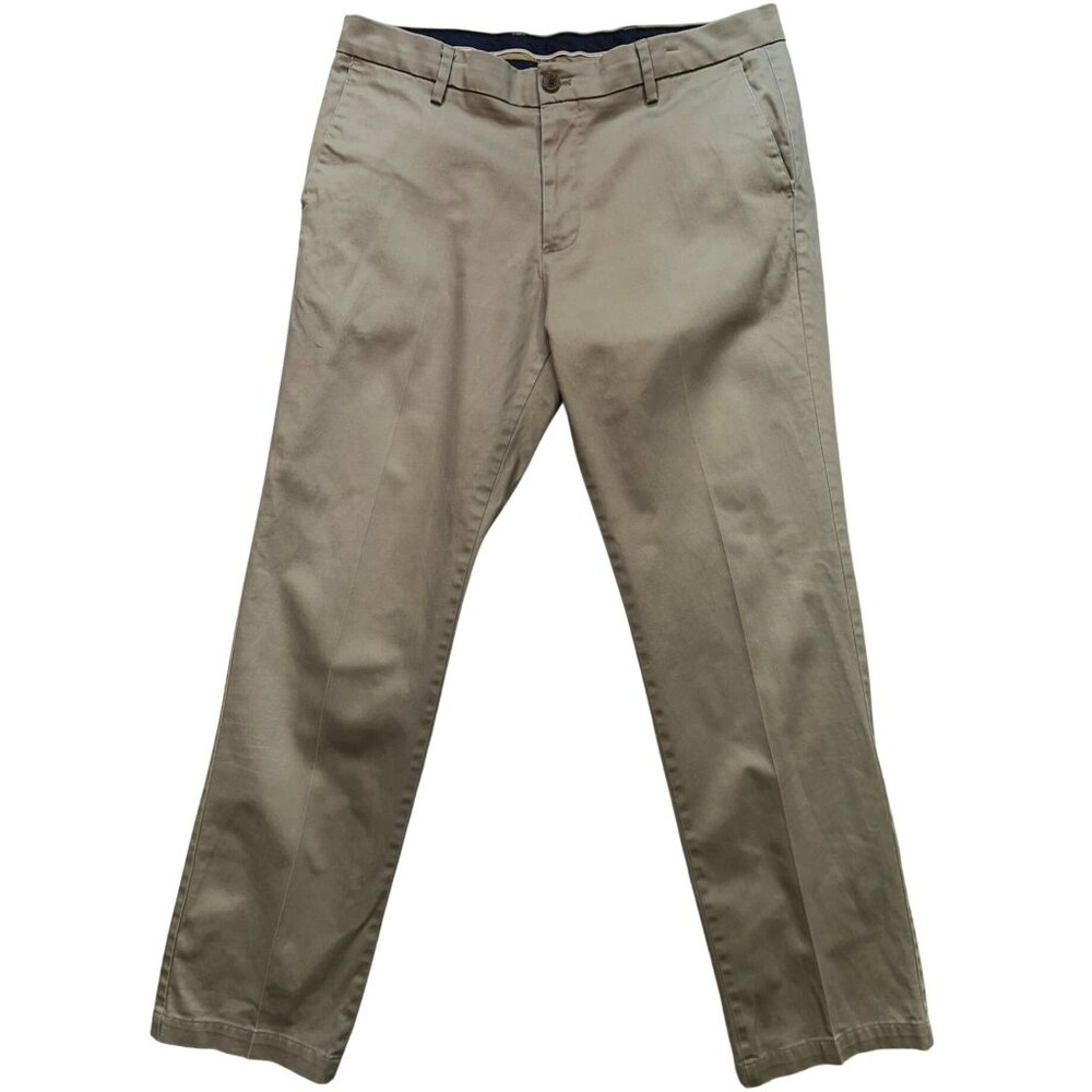 Dockers Mens Flex Comfort Signature Khaki Straight Pants Flat Front Sz 36x32 Tan